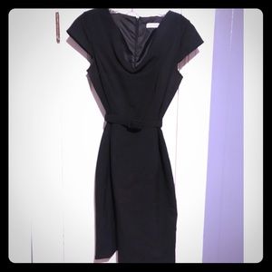 Calvin Klein little black dress - boat neck & belt